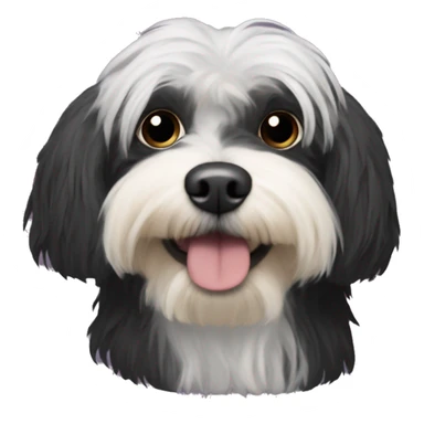 black havanese dog wearing a ski mask sticker