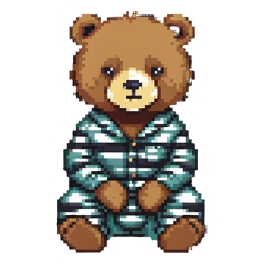 bear in striped pajamas sitting sticker