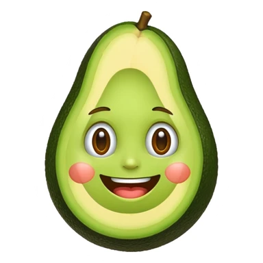 avocado with a face sticker