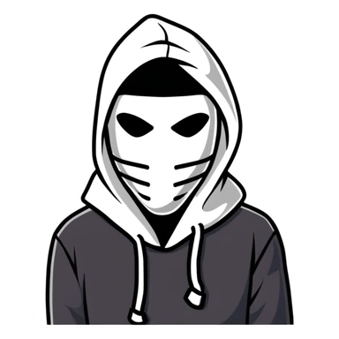 Uomo che indossa una maschera e un cappuccio  sticker