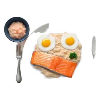 Breakfast plate salmon with porridge  sticker