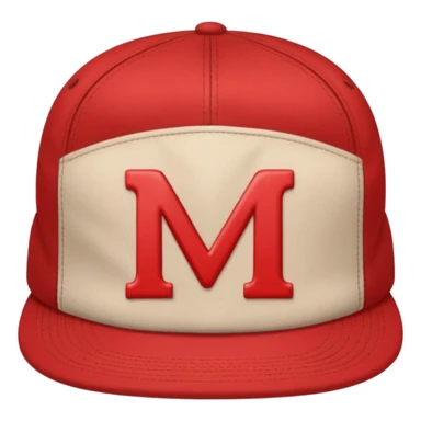 red cap with letter m on it sticker