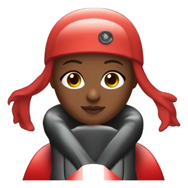 Jet ski vermelho mulher Clara cabelo escuro  sticker