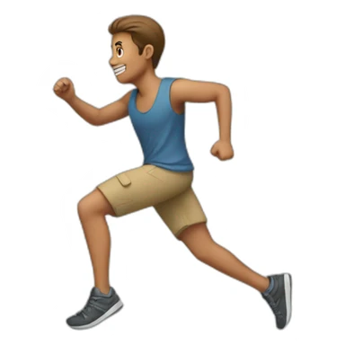 Running from the side in casual attire sticker