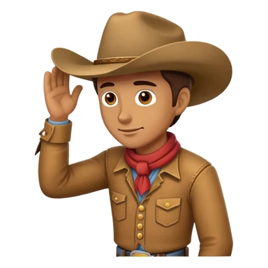 when a cowboy salute ladies, he offs his hat, and slightly lean towards, I want such emoji sticker
