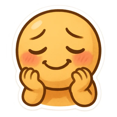 emoji representing the emotion of 'nostaljoy', a creative blend of sticker