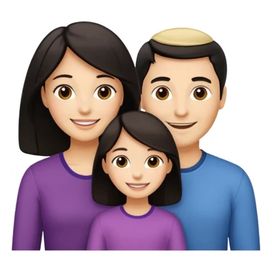 Familia : Hombre pelo oscuro, Mujer pelo oscuro, hija mayor pelo mono , hija menor pelo oscuro. sticker