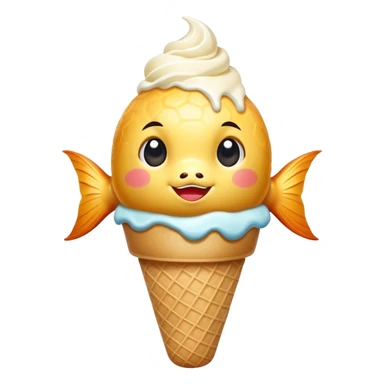 asian fish ice cream sticker