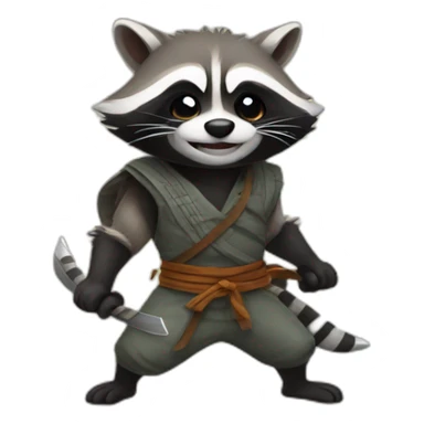 smile ninja raccoon sticker