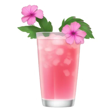 Cocktail with pink flowers sticker