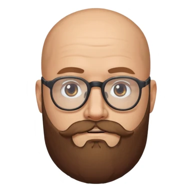 Homme chauve barbe et lunettes  sticker
