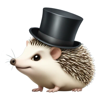 Hedgehog with a top hat sticker