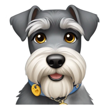 Schnauzer con nombre TEO en su collar sticker
