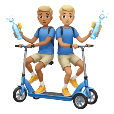 2 men on mobility scooters with water pistols sticker