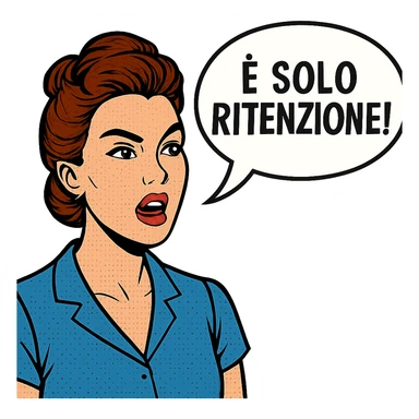 DONNA CHE DICE IN UN FUMETTO ALLA SUA DESTRA: "è SOLO RITENZIONE!" sticker