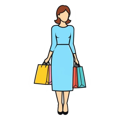 Lady with shopping bag sticker