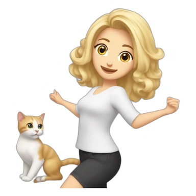 Martha Biadun blonde hair dance with cat sticker