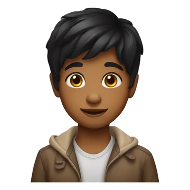 black hair india kid sticker