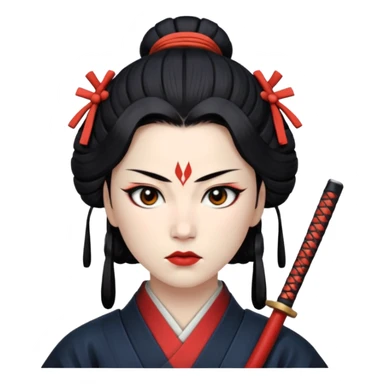 Onna-bugeisha face sticker