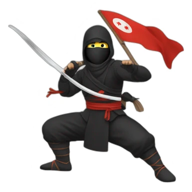 Ninja qui tien le drapeaux de la turquie sticker