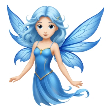Flying blue fairy sticker