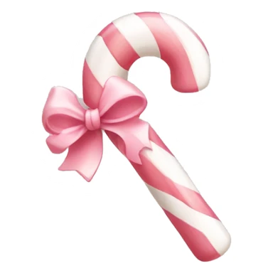 light pink and white candy cane with a bow sticker