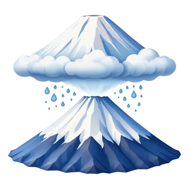 Mount Fuji with muted blue and white colors, not bright sticker