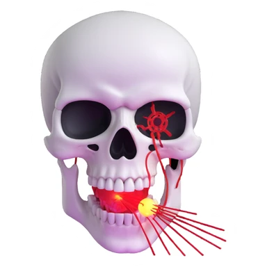 skull grinding teeth with laser from one eye sticker