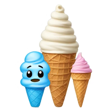 Ice cream cone but replace the ice cream with the sad emoji sticker