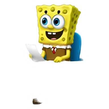 Spongebob taking an SAT exam sticker