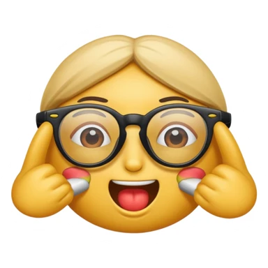 Cara con una cara con gafas que gafas comiendo sticker