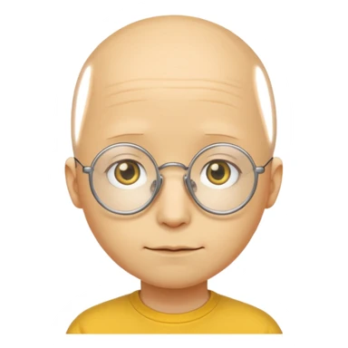 shy no hair circle face yellow sticker