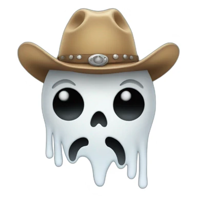 ghost with cowboy hat sticker
