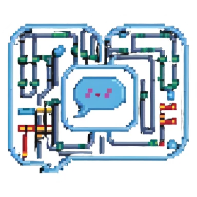 AI chat bubble with circuit patterns, digital conversation icon sticker