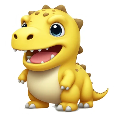 Super cute Yellow chubby dino with round head sticker
