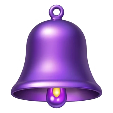 glitter purple bell sticker