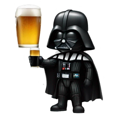 Darth Vader with a beer sticker
