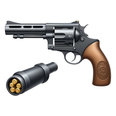 Scoped revolver with slug rounds sticker