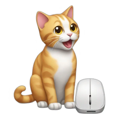Cat with mouse listen songs sticker