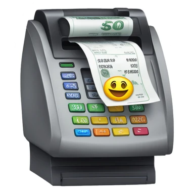 payment terminal PRINTING RECEIPT saying 5000 dolar sticker