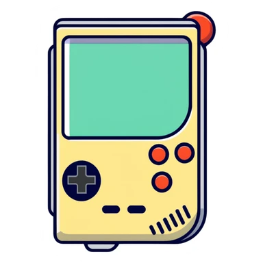 1930s style cartoon gameboy console character, cuphead-style, in black and white, on a plain white background, pointing at something.

 sticker