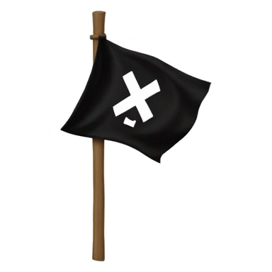 Danger sign on a black flag  sticker