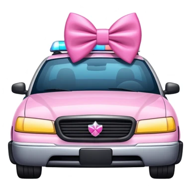 Cop car wearing girly bow sticker