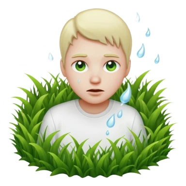 A person melting into the grass sticker