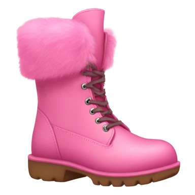Platform UNIF boots pink fur sticker