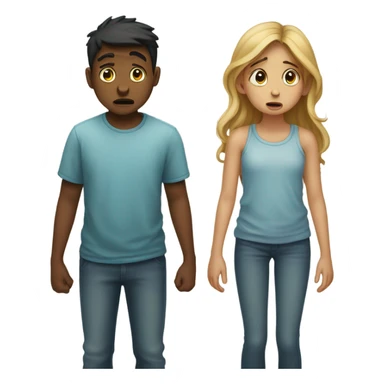 crying girl and boy because another girl is leaving  sticker