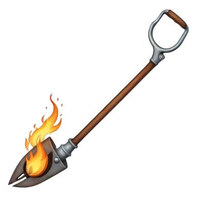 a three pronged pitchfork and a torch sticker