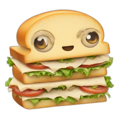 Sandwich with eyes and hands sticker