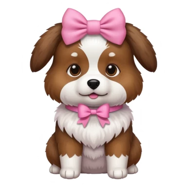 Dog with pink bow  sticker