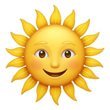 smiling sun emoji, simple and cheerful sticker